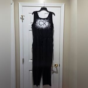 Calvin Klein Womens Black Sleeveless Jumpsuit